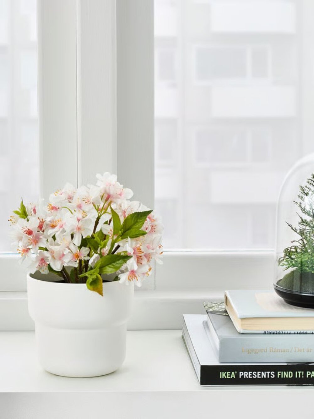 Ikea FÖRENLIG Plant pot, indoor/outdoor white, 3 ½ " new